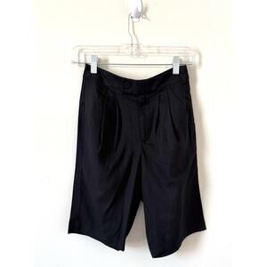 Universal Standard Ultra High Rise Long Linen Shorts Black Size 00-0-2 NEW